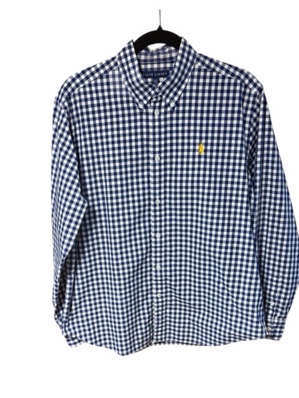 Ralph Lauren Navy and White Gingham Button-Down Shirt